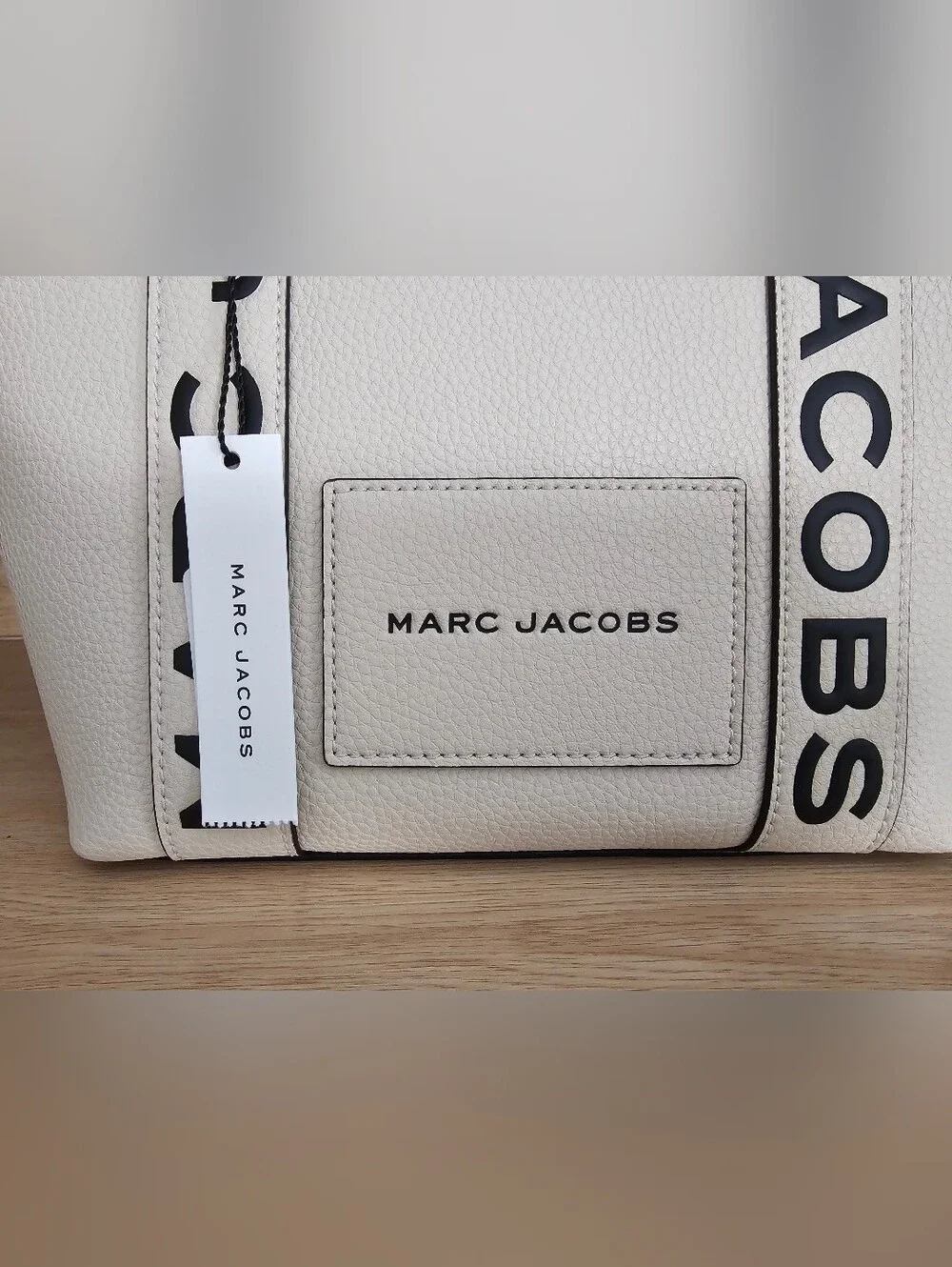 Marc Jacobs Marshmallow Pebbled Leather Tote with Logo Straps